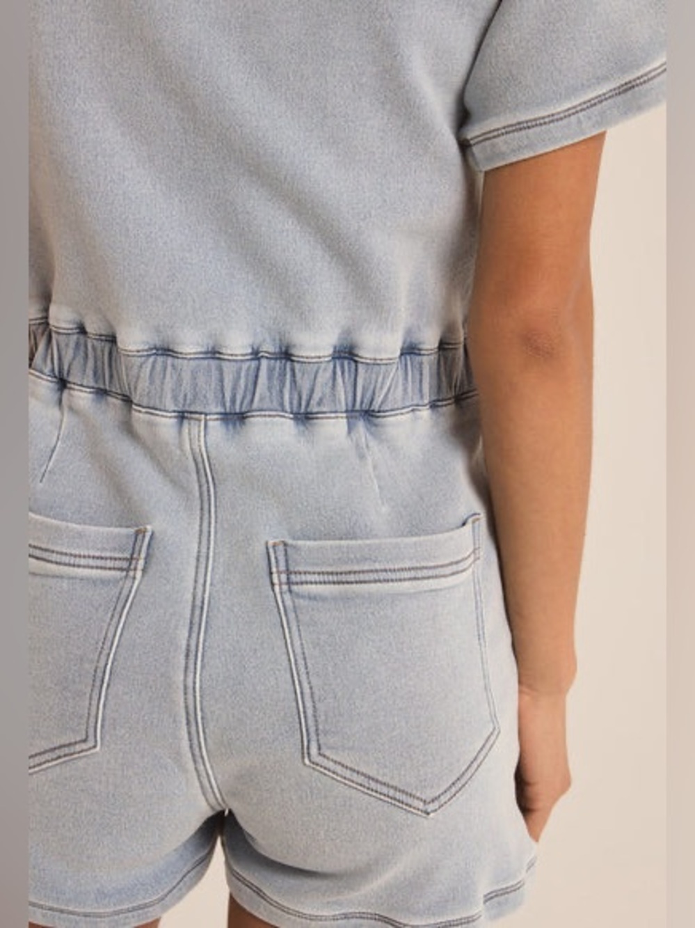 Z Supply Elias Denim Shirts Romper 
Sun Bleach - Picture 4 of 5